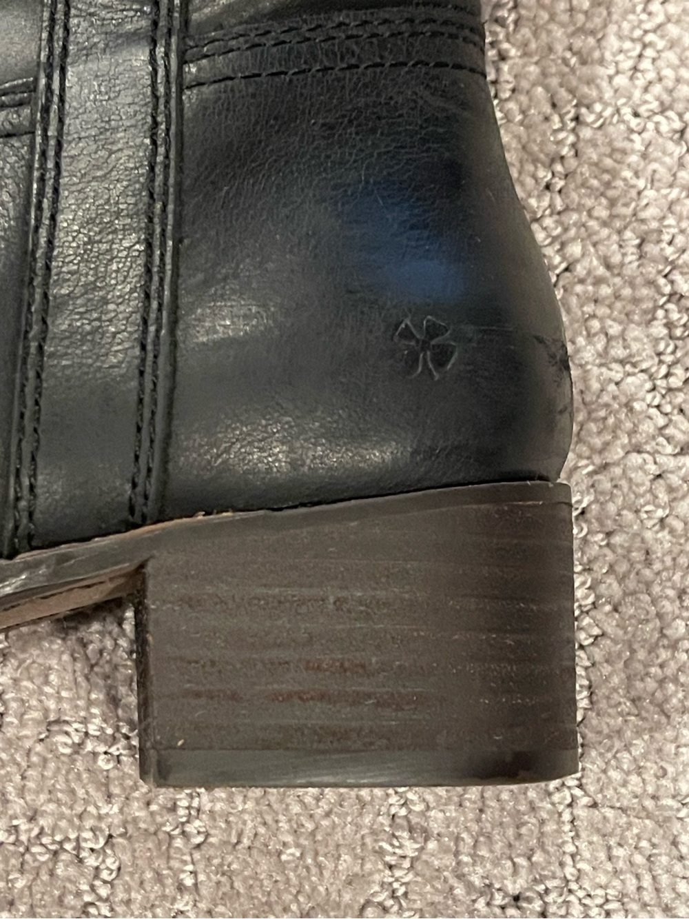 Lucky Brand Hybiscus Knee High Leather Black Boots, Block Heel, Round Toe, 7.5 - Picture 9 of 16